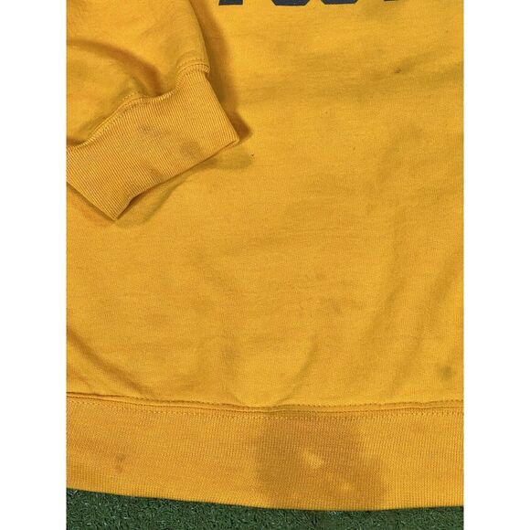 Vintage West Virginia Mountaineers Sweatshirt Men XXL 2XL Yellow Crew‎ Neck WVU - Picture 3 of 7